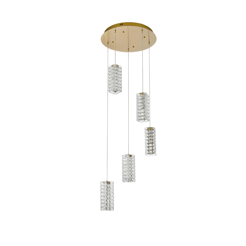 Elegant Lighting Aston 20 Inch Led Pendant In Satin Gold