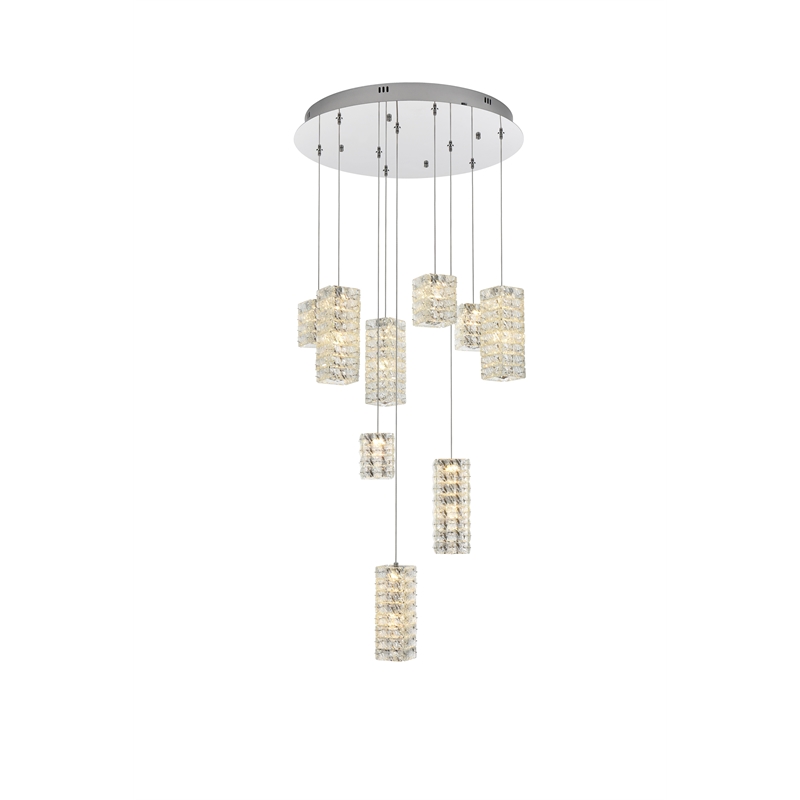 Elegant Lighting Aston 24 Inch Led Pendant In Chrome