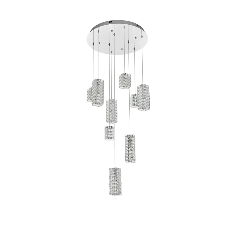 Elegant Lighting Aston 24 Inch Led Pendant In Chrome