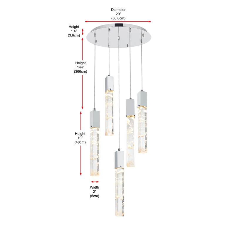 Elegant Lighting Aurora 20 Inch Chandelier In Black