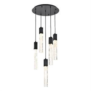 Elegant Lighting Aurora 20 Inch Chandelier In Black