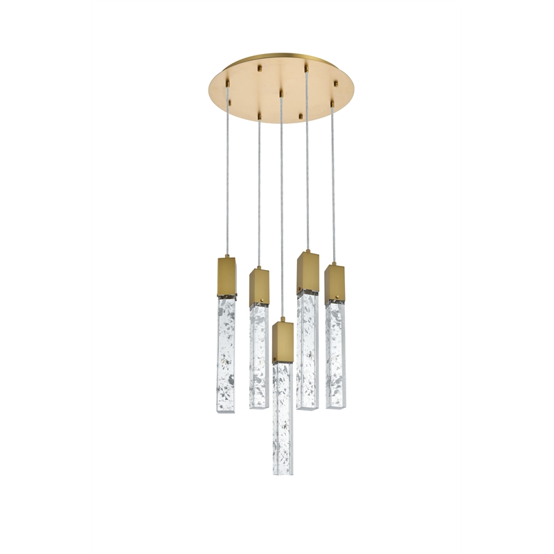 Elegant Lighting Aurora 20 Inch Chandelier In Satin Gold