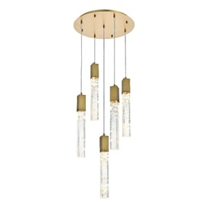 Elegant Lighting Aurora 20 Inch Chandelier In Satin Gold