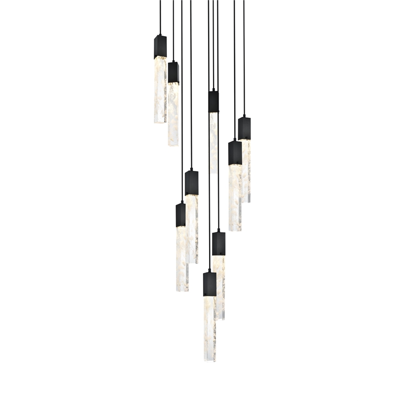 Elegant Lighting Aurora 24 Inch Chandelier In Black