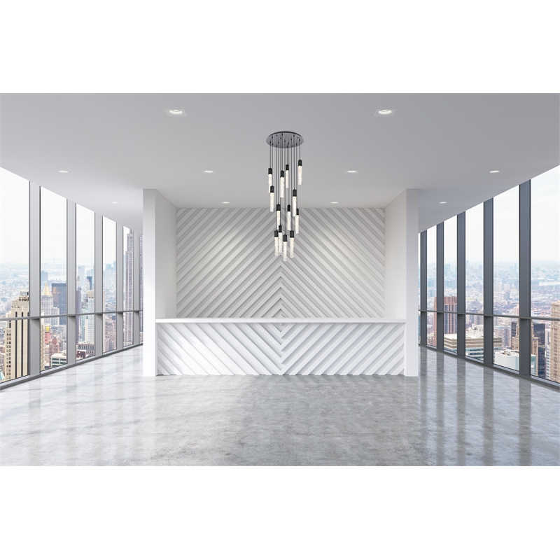 Elegant Lighting Aurora 30 Inch Chandelier In Black