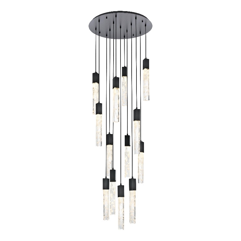 Elegant Lighting Aurora 30 Inch Chandelier In Black