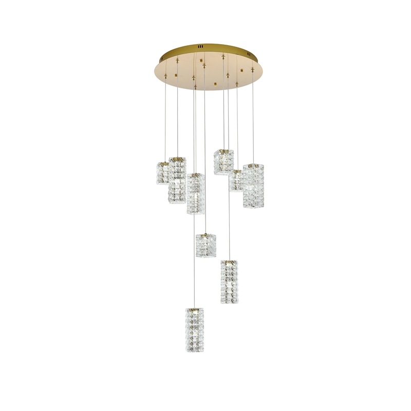 Elegant Lighting Aston 24 Inch Led Pendant In Satin Gold