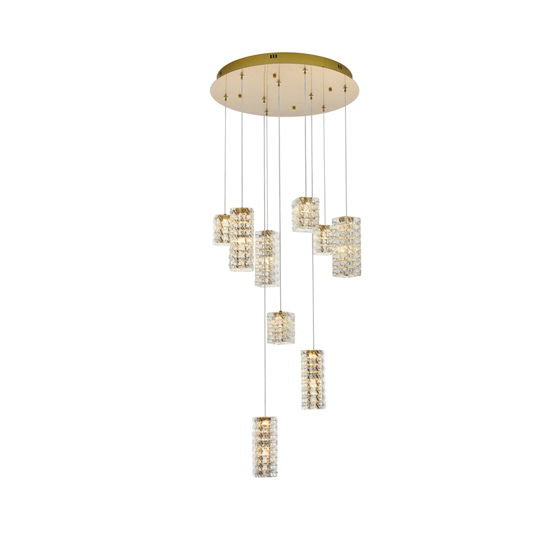 Elegant Lighting Aston 24 Inch Led Pendant In Satin Gold