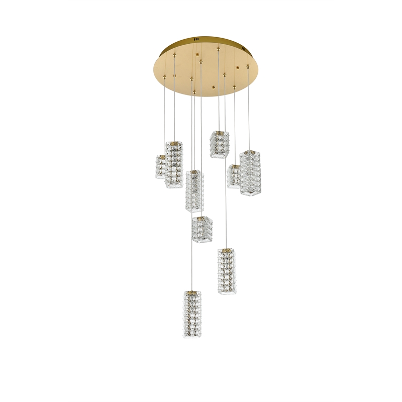 Elegant Lighting Aston 24 Inch Led Pendant In Satin Gold