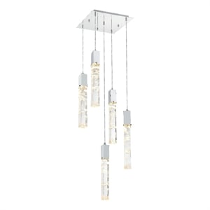 Elegant Lighting Aurora 16 Inch Pendant In Chrome