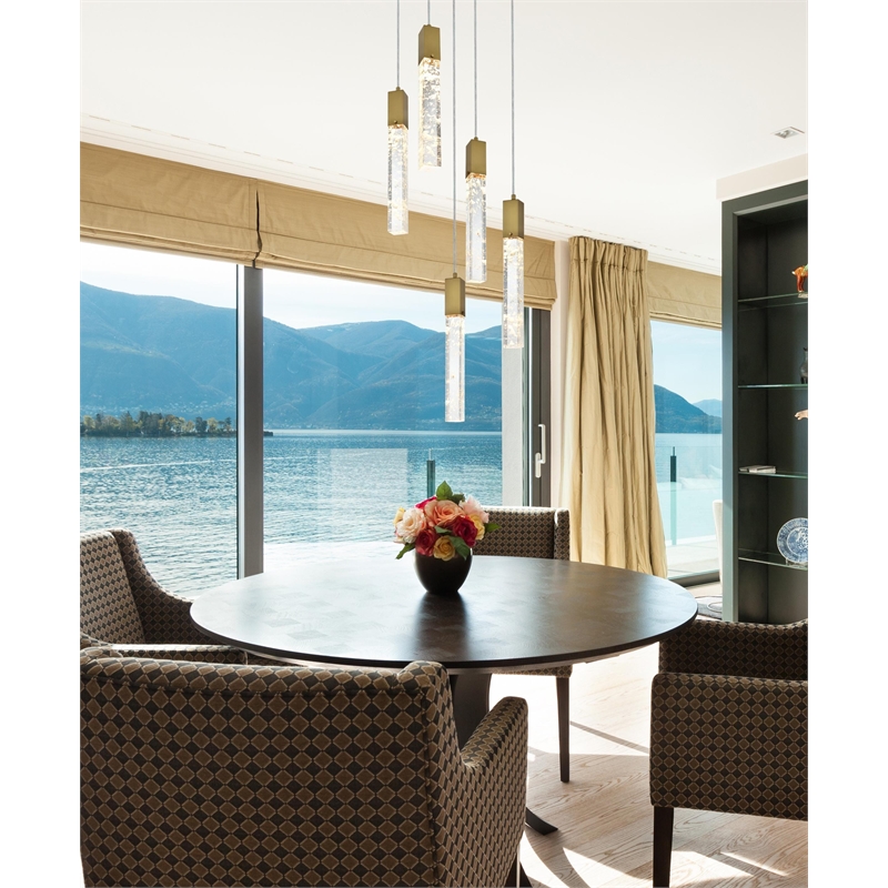Elegant Lighting Aurora 16 Inch Pendant In Satin Gold