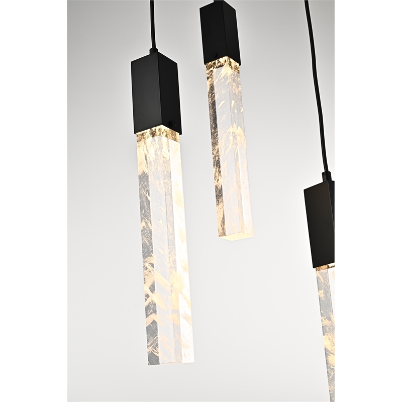 Elegant Lighting Aurora 36 Inch Chandelier In Black