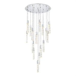 Elegant Lighting Aurora 36 Inch Chandelier In Chrome