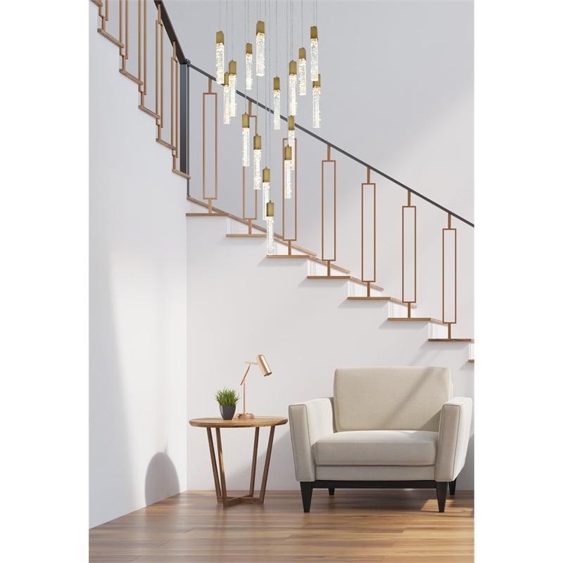 Elegant Lighting Aurora 36 Inch Chandelier In Satin Gold