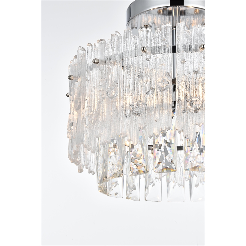 Elegant Lighting Emilia 12 Inch Flush Mount In Chrome