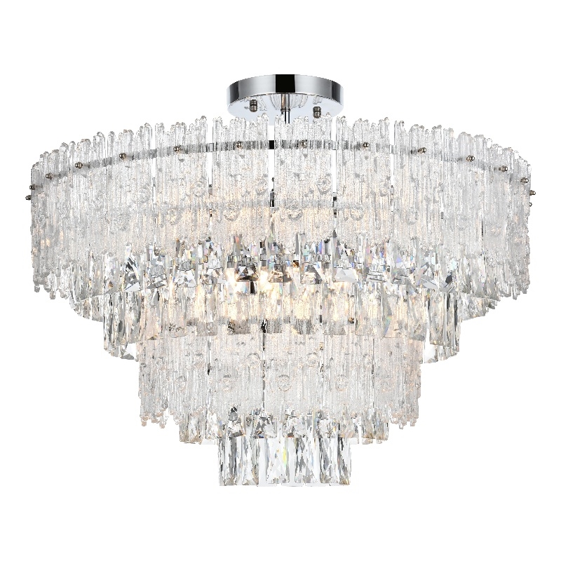 Elegant Lighting Emilia 25 Inch Flush Mount In Chrome