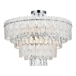 Elegant Lighting Emilia 25 Inch Flush Mount In Chrome