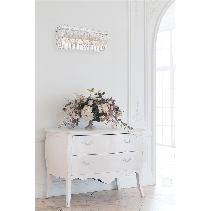 Elegant Lighting Emilia 19 Inch Wall Sconce In Chrome