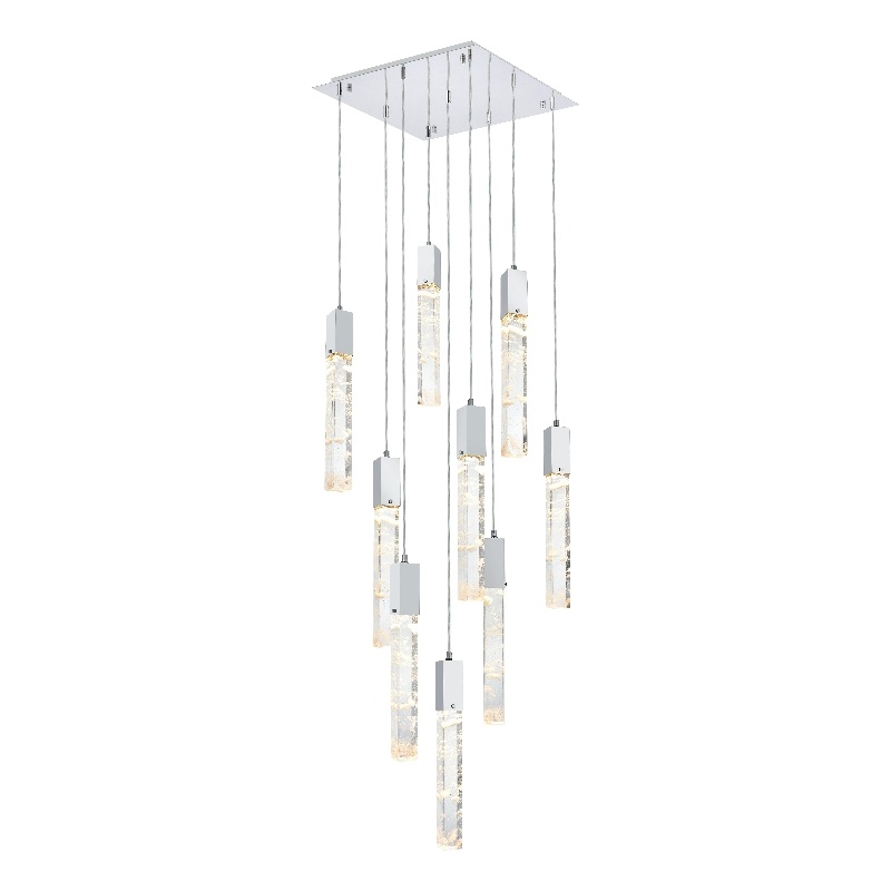 Elegant Lighting Aurora 20 Inch Pendant In Chrome