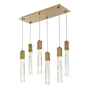 Elegant Lighting Aurora 32 Inch Pendant In Satin Gold