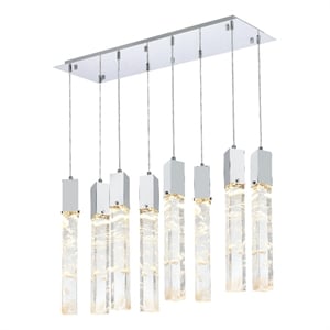 Elegant Lighting Aurora 36 Inch Pendant In Chrome
