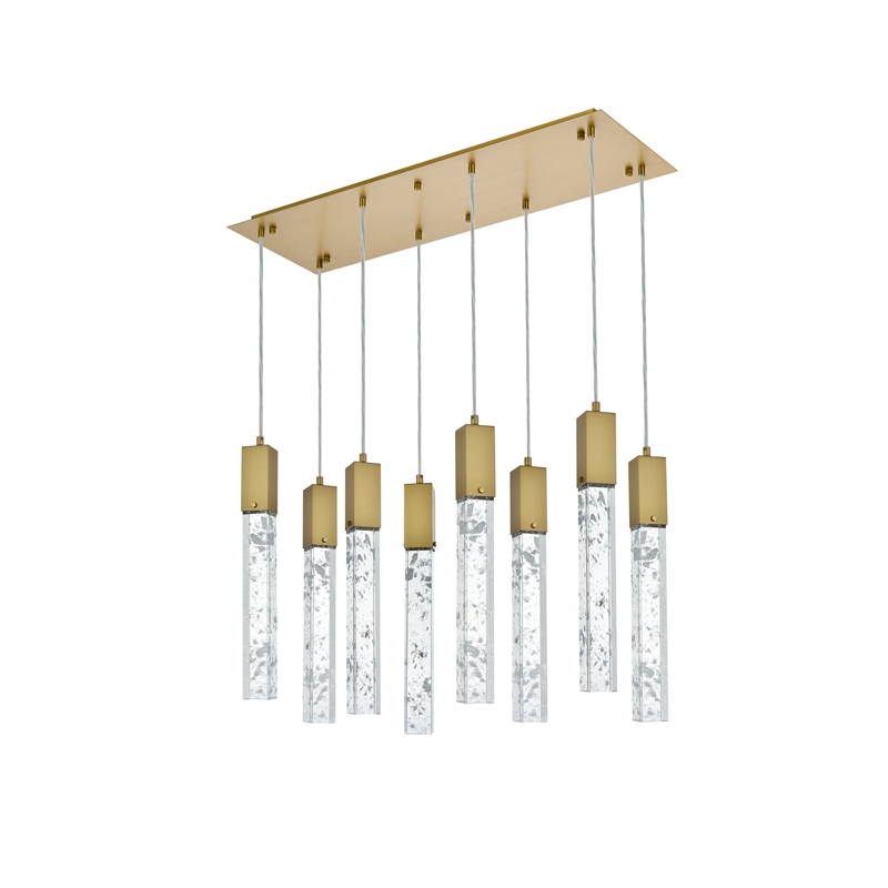 Elegant Lighting Aurora 36 Inch Pendant In Satin Gold