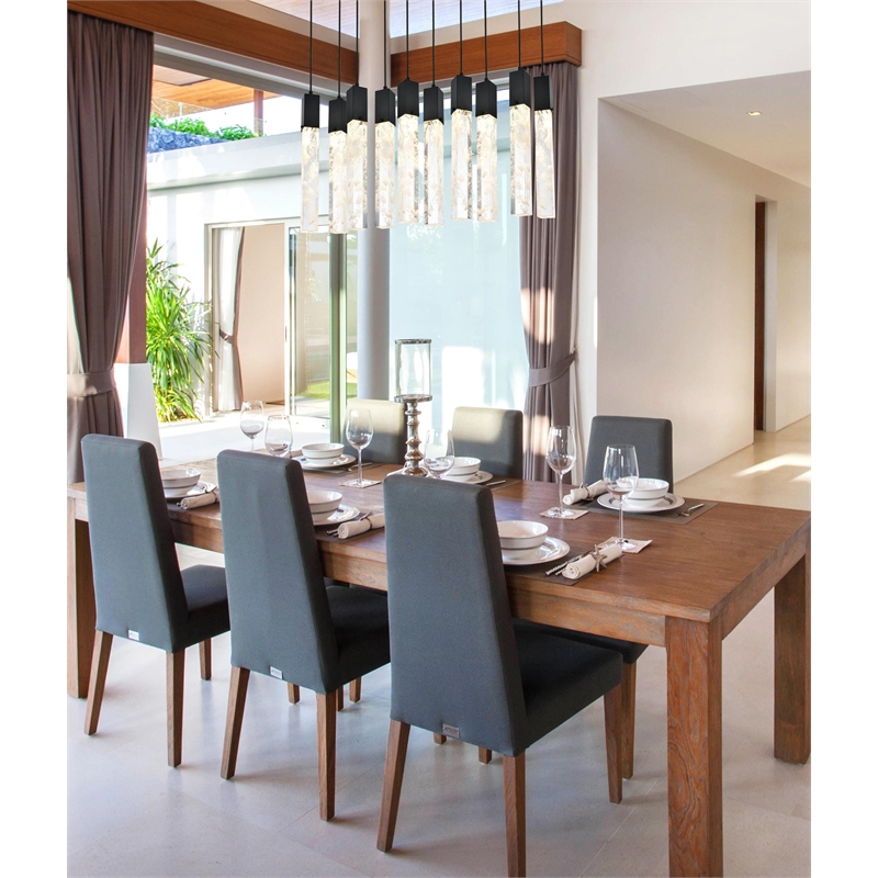 Elegant Lighting Aurora 42 Inch Pendant In Black
