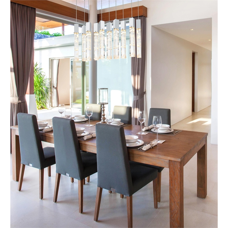 Elegant Lighting Aurora 42 Inch Pendant In Chrome