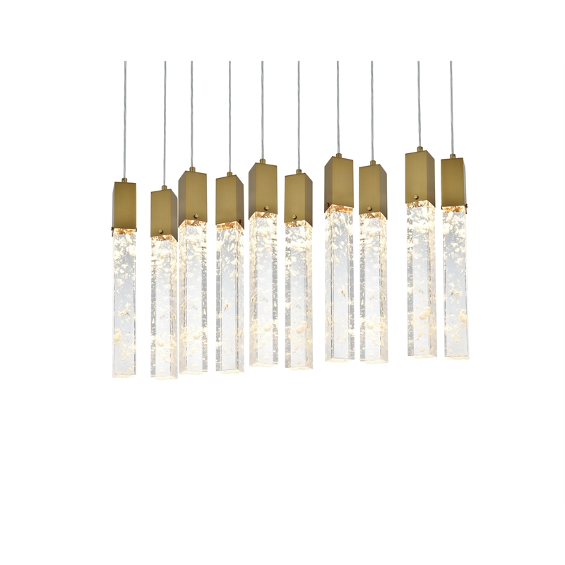 Elegant Lighting Aurora 42 Inch Pendant In Satin Gold