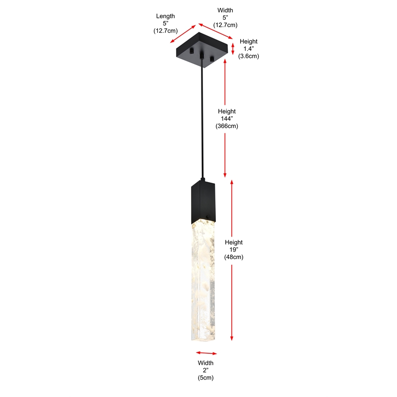 Elegant Lighting Aurora 5 Inch Pendant In Black