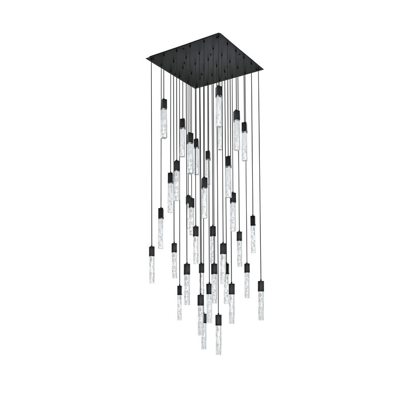 Elegant Lighting Aurora 42 Inch Chandelier In Black