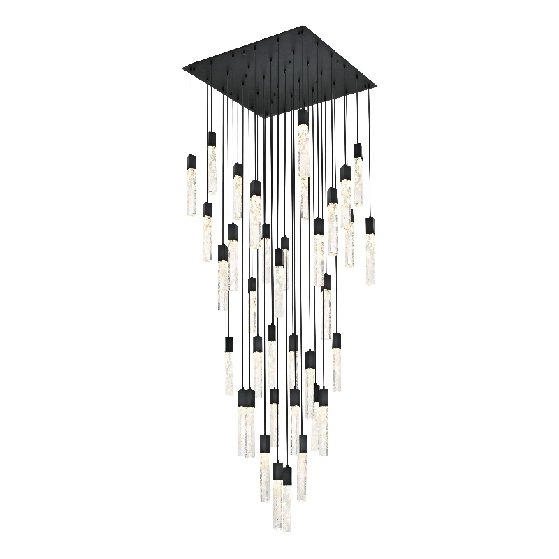 Elegant Lighting Aurora 42 Inch Chandelier In Black