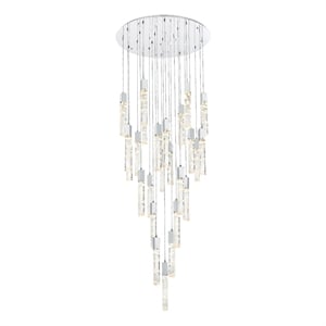 Elegant Lighting Aurora 42 Inch Chandelier In Chrome
