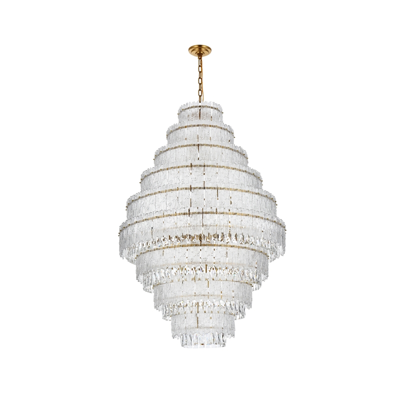 Elegant Lighting Emilia 36 Inch Chandelier In Satin Gold