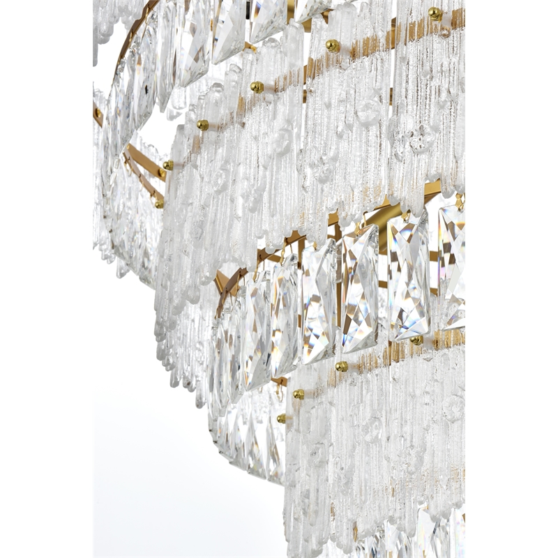 Elegant Lighting Emilia 42 Inch Chandelier In Satin Gold