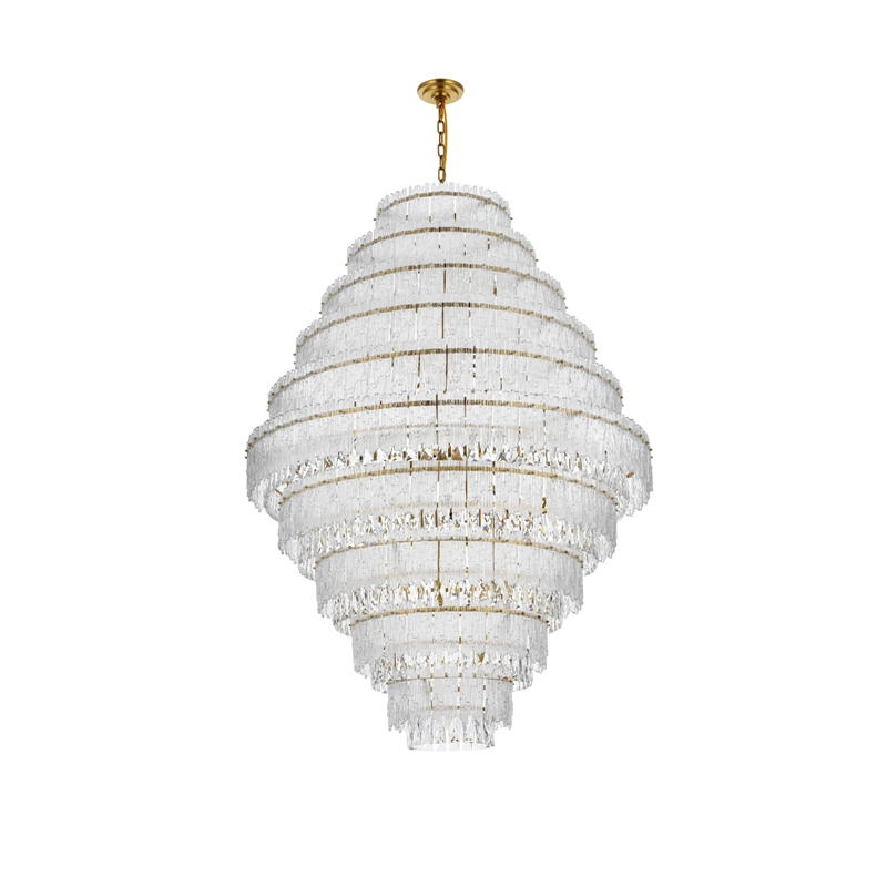 Elegant Lighting Emilia 42 Inch Chandelier In Satin Gold