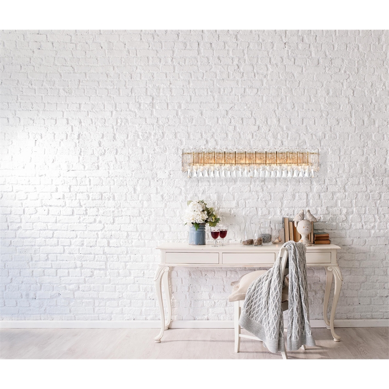 Elegant Lighting Emilia 34.5 Inch Wall Sconce In Satin Gold