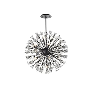 Elegant Lighting Vera 32&quot Crystal Starburst Round Pendant In Black