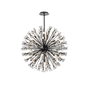 Elegant Lighting Vera 38&quot Crystal Starburst Round Pendant In Black