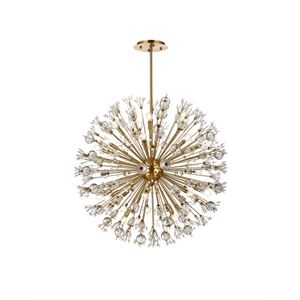 Elegant Lighting Vera 38&quot Crystal Starburst Round Pendant In Gold