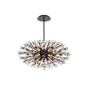 Elegant Lighting Vera 42&quot Crystal Starburst Oval Pendant In Black