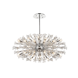 Elegant Lighting Vera 48&quot Crystal Starburst Oval Pendant In Chrome