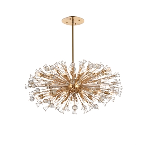 Elegant Lighting Vera 48&quot Crystal Starburst Oval Pendant In Gold