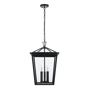 Elegant Lighting Oxford 7&quot Outdoor Pendant In Black