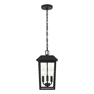 Elegant Lighting Riggs 8 X 15&quot Outdoor Pendant In Black
