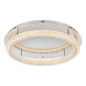 Elegant Lighting Bowen 29.5&quot Led Flush Mount In Chrome