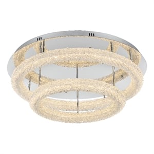 Elegant Lighting Bowen 29.5&quot Led Flush Mount In Chrome
