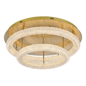 Elegant Lighting Bowen 29.5&quot Led Flush Mount In Satin Gold