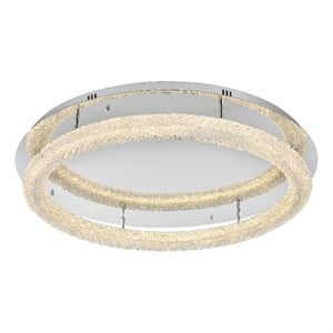Elegant Lighting Bowen 33.5&quot Led Flush Mount In Chrome