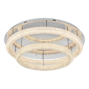 Elegant Lighting Bowen 33.5&quot Led Flush Mount In Chrome